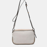 Mini borsa a tracolla in pelle beige