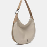Shoulder bag in beige leather