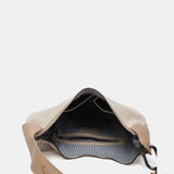 Shoulder bag in beige leather