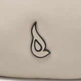 Shoulder bag in beige leather