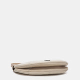 Bolso de hombro pequeño en piel beige