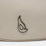 Bolso de hombro pequeño en piel beige
