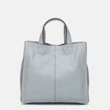 Shopper-Tasche aus grauem Leder.