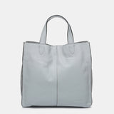 Shopper-Tasche aus grauem Leder.