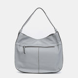 Shoulder bag in grey leather