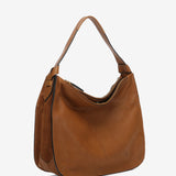 Shoulder bag in cognac leather