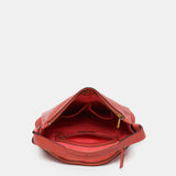 Coral leather shoulder bag