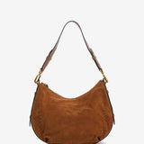 Shoulder bag in cognac suede