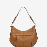 Shoulder bag in cognac suede