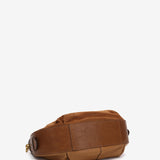 Shoulder bag in cognac suede