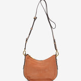 Orange suede shoulder bag