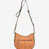 Orange suede shoulder bag