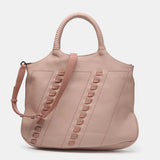 Bolso shopper con detalles pasados en piel rosa