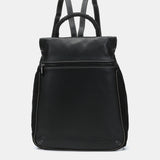 Black leather backpack