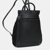 Black leather backpack