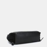 Black leather backpack