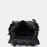 Black leather backpack