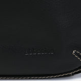Black leather backpack