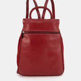Mochila en piel roja