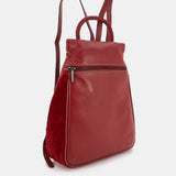 Mochila en piel roja