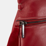 Mochila en piel roja