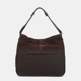 Brown suede shoulder bag