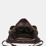 Brown suede shoulder bag