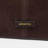 Brown suede shoulder bag