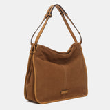 Shoulder bag in cognac suede
