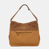 Shoulder bag in cognac suede