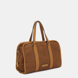 Cognac suede handbag
