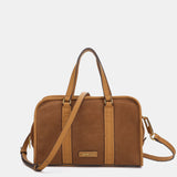 Cognac suede handbag