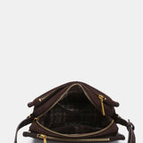 Brown suede shoulder bag