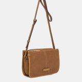Cognac suede shoulder bag