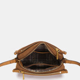 Cognac suede shoulder bag