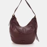 Bolso de hombro en piel burdeos