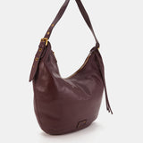Bolso de hombro en piel burdeos