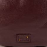 Bolso de hombro en piel burdeos