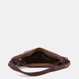 Bolso de hombro en piel burdeos