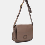 Bandolera en piel taupe