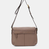 Bandolera en piel taupe