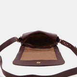 Bandolera en piel burdeos