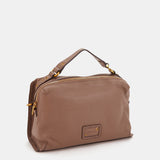 Bandolera pequeña en piel taupe