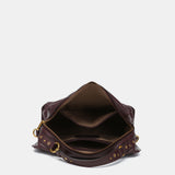 Bandolera pequeña en piel burdeos