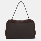 Brown suede shoulder bag