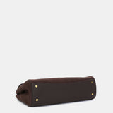 Brown suede shoulder bag