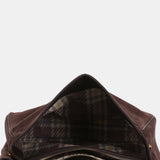 Brown suede shoulder bag