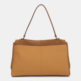 Shoulder bag in cognac suede