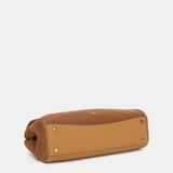 Shoulder bag in cognac suede