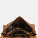 Shoulder bag in cognac suede